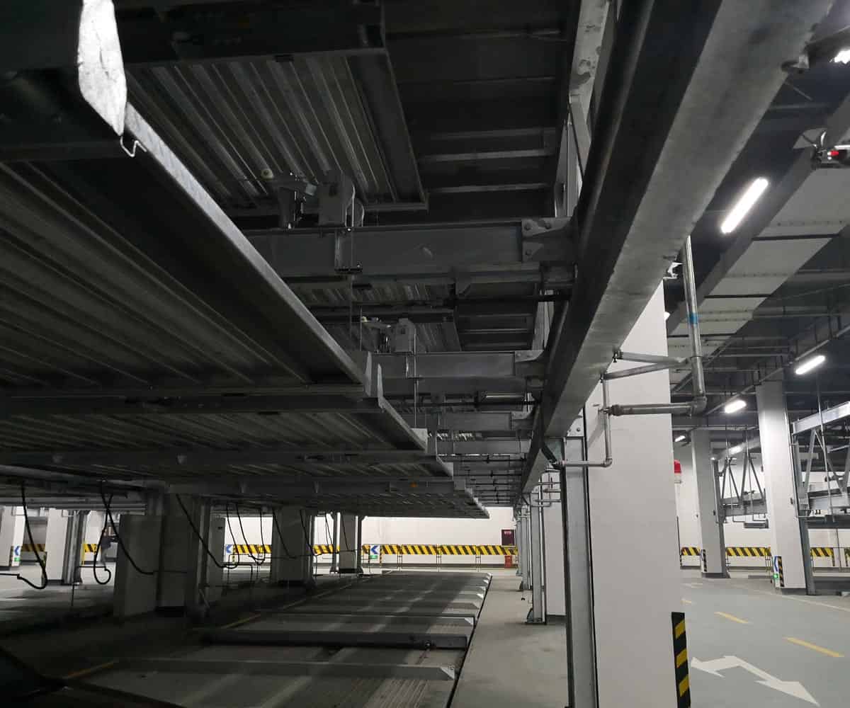 永善縣負(fù)一正三地坑PSH4-D1四層升降橫移機械式立體停車庫